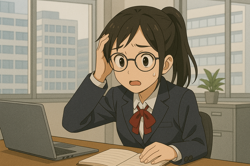 焦っている少女