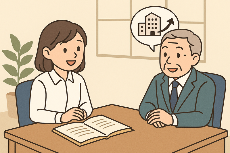 事業承継に関して話をしている父子